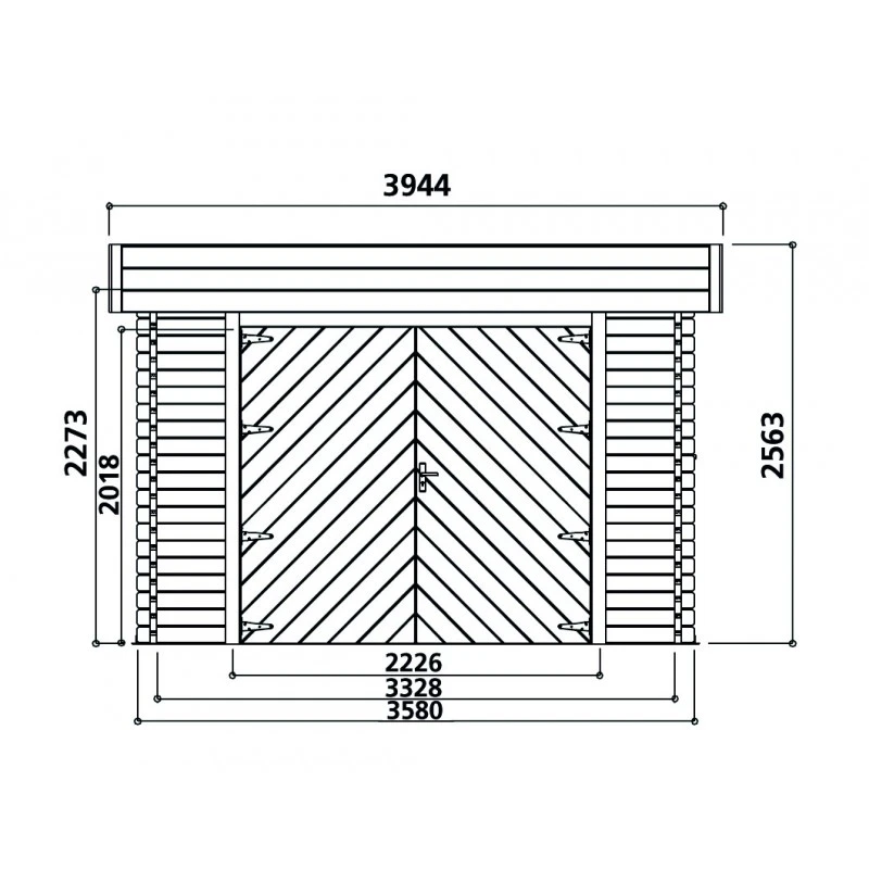 Garage Toit Plat En Bois Massif 19,26m² Madriers 40mm SOLID 8 Garage Toit Plat En Bois Massif 19,26m² Madriers 40mm SOLID – Image 6