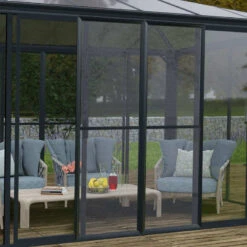 Moustiquaire Pour Vérandas Sanremo Et Ledro En Alu Gris Et Polyester - Canopia