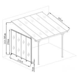 Panneau Latéral En Aluminium Et PC 4mm Pour Toit De Terrasse Anthracite 3m X-METAL -Abri De Jardin panneau lateral en aluminium et pc 4mm pour toit de terrasse anthracite 3m x metal 2