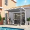 Pergola 100% Aluminium Coloris Blanc 12m² Avec Toile D'ombrage Gris 140gr/m² HABRITA 2 Pergola 100% Aluminium Coloris Blanc 12m² Avec Toile D'ombrage Gris 140gr/m² HABRITA -Abri De Jardin pergola 100 aluminium coloris blanc 12m avec toile d ombrage gris 140grm habrita