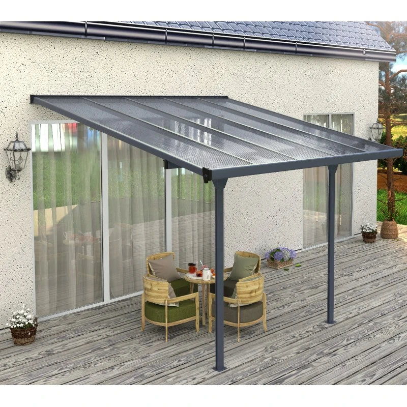 Pergola Adossée Ajustable - Toit De Terrasse En Alu 3,05x3,14m X-METAL 3 Pergola Adossée Ajustable - Toit De Terrasse En Alu 3,05x3,14m X-METAL