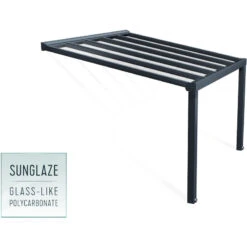 Pergola Adossée Stockholm 350x368cm Aluminium Gris Et Polycarbonate Avec Stores De Toit Rétractables – Palram - Canopia -Abri De Jardin pergola adossee stockholm 350x368cm aluminium gris et polycarbonate avec stores de toit retractables palram 5