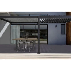Pergola Bioclimatique Adossée En Alu Anthracite 3,6x6m Ombrea -Abri De Jardin pergola bioclimatique adossee en alu anthracite 36x6m ombrea 2