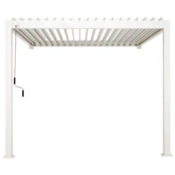 Pergola Bioclimatique Adossée En Alu Blanc 3x3m Ombrea -Abri De Jardin pergola bioclimatique adossee en alu blanc 3x3m ombrea 4