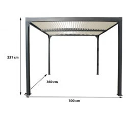 Pergola Bioclimatique Aluminium Anthracite 10,80m² + Toit Avec Lames Ovales écru HABRITA -Abri De Jardin pergola bioclimatique aluminium anthracite 1080m toit avec lames ovales ecru habrita 2