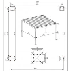 Pergola Bioclimatique Autoportante En Alu Anthracite 3.6x3.6m Ombrea -Abri De Jardin pergola bioclimatique autoportante en alu anthracite 36x36m ombrea 5