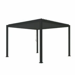 Abri De Jardin -Abri De Jardin pergola bioclimatique autoportante en alu anthracite 3x3m ombrea 1