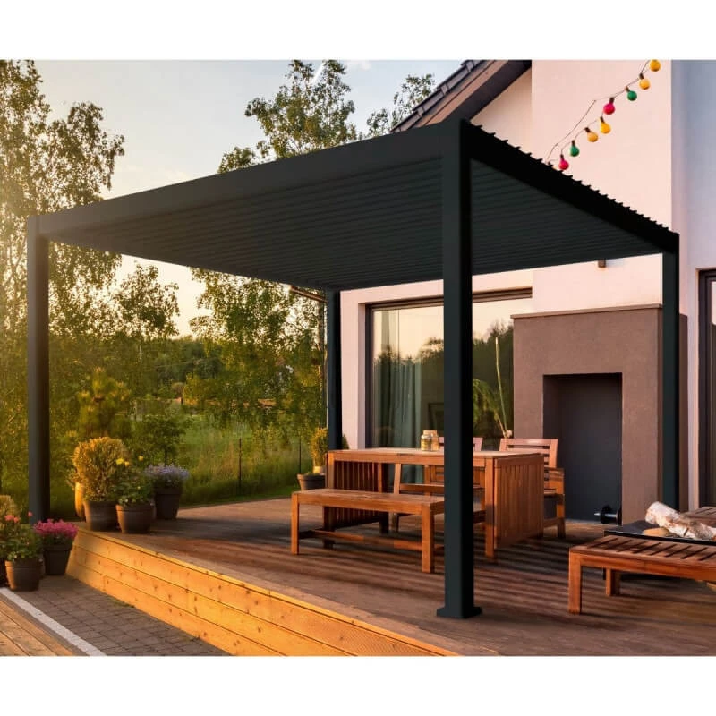 Pergola Bioclimatique Autoportante En Alu Anthracite 3x4m Ombrea 3 Pergola Bioclimatique Autoportante En Alu Anthracite 3x4m Ombrea