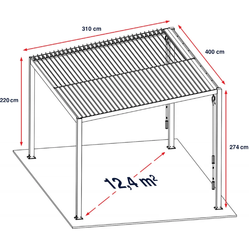 Pergola Bioclimatique En Aluminium Avec Lames Orientables Blanches TRAMONTO - DCB Garden 6 Pergola Bioclimatique En Aluminium Avec Lames Orientables Blanches TRAMONTO - DCB Garden – Image 4