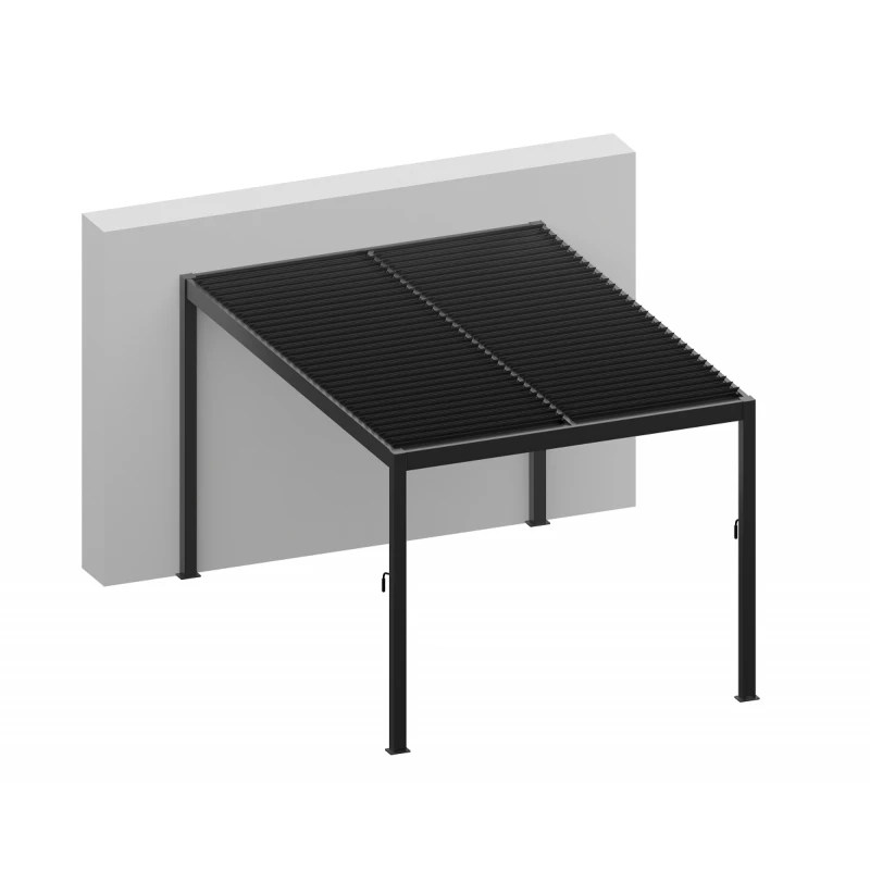 Pergola Bioclimatique En Aluminium Gris Anthracite 400x300cm Avec Lames Grises ODIN - GardenGate 3 Pergola Bioclimatique En Aluminium Gris Anthracite 400x300cm Avec Lames Grises ODIN - GardenGate