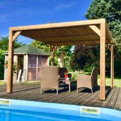 Pergola THERMAUVENT 10,67m² Toit Avec Ventelles Mobiles HABRITA 10 Pergola THERMAUVENT 10,67m² Toit Avec Ventelles Mobiles HABRITA -Abri De Jardin pergola thermauvent 1067m en bois avec vantelles sur le toit habrita 2