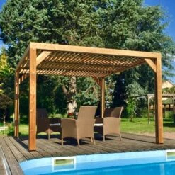 Pergola THERMAUVENT 10,67m² Toit Avec Ventelles Mobiles HABRITA 12 Pergola THERMAUVENT 10,67m² Toit Avec Ventelles Mobiles HABRITA -Abri De Jardin pergola thermauvent 1067m en bois avec vantelles sur le toit habrita 4