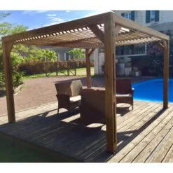 Pergola THERMAUVENT 10,67m² Toit Avec Ventelles Mobiles HABRITA 13 Pergola THERMAUVENT 10,67m² Toit Avec Ventelles Mobiles HABRITA -Abri De Jardin pergola thermauvent 1067m en bois avec vantelles sur le toit habrita 5