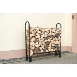 Porte-bûches 120cm En Acier Capacité De Charge De 500kg Avec Couverture - Shelter Logic -Abri De Jardin porte buches 120cm en acier capacite de charge de 500kg avec couverture shelter logic 2