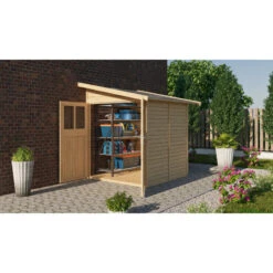 Remise Adossée Juist 2 En Bois Certifié 3,28m² - Karibu -Abri De Jardin remise adossee juist 2 en bois certifie 328m karibu 2