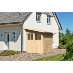 Remise Adossée Juist 2 En Bois Certifié 3,28m² - Karibu -Abri De Jardin remise adossee juist 2 en bois certifie 328m karibu 3