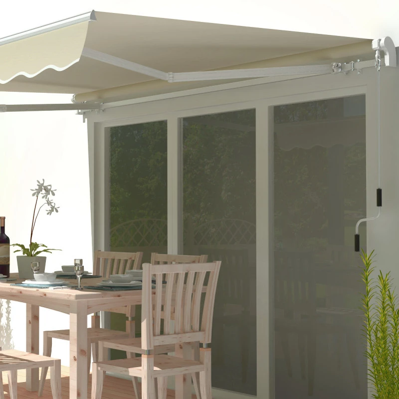 Store Banne Manuel 350x250cm EASY Toile Polyester Beige - X-METAL 5 Store Banne Manuel 350x250cm EASY Toile Polyester Beige - X-METAL – Image 3