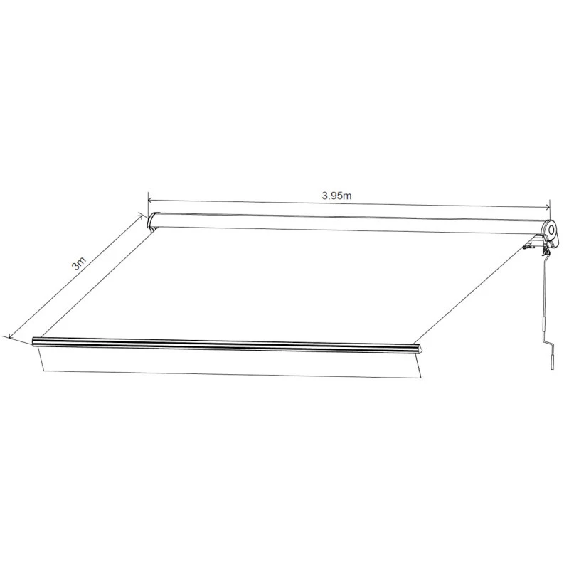 Store Banne Manuel 395x300cm DECO Toile Polyester Grise - X-METAL 4 Store Banne Manuel 395x300cm DECO Toile Polyester Grise - X-METAL – Image 2