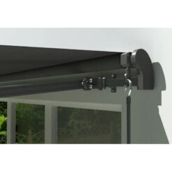 Store Banne Motorisé 395x300cm EASY Toile Polyester Grise - X-METAL -Abri De Jardin store banne motorise 395x300cm easy toile polyester grise x metal 3