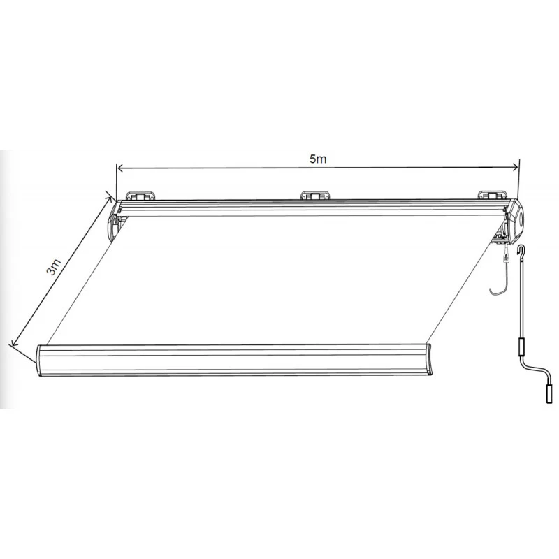 Store Banne Motorisé 500x300cm LUXO Toile Polyester Grise - X-METAL 4 Store Banne Motorisé 500x300cm LUXO Toile Polyester Grise - X-METAL – Image 2