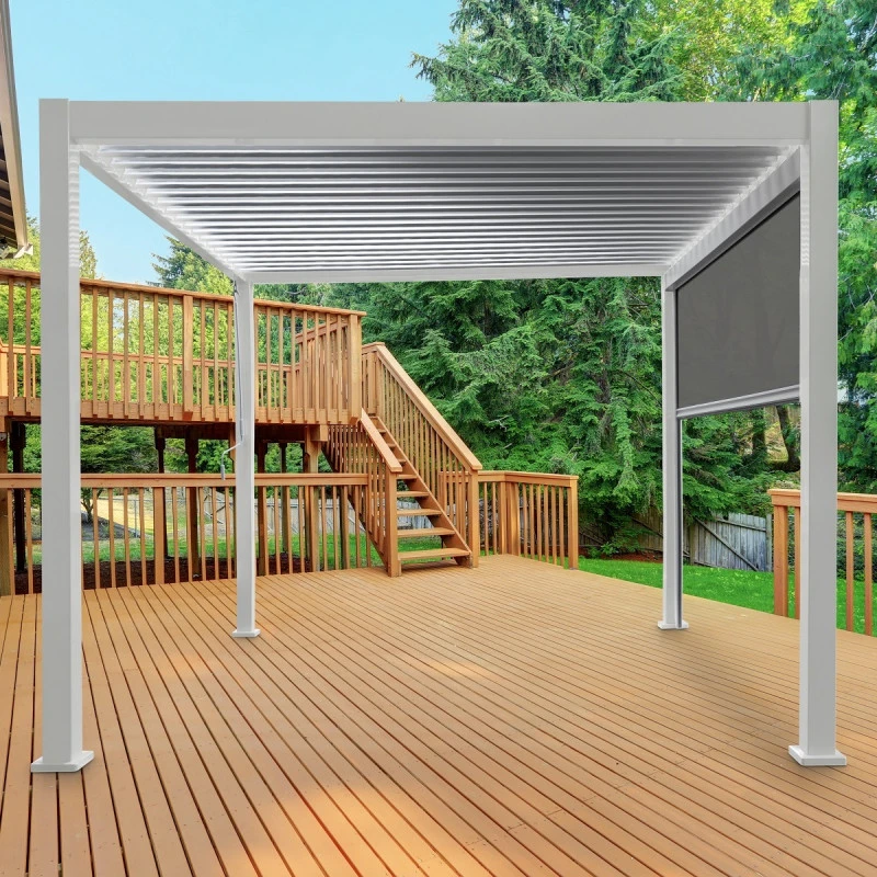 Store Latéral Blanc 300cm Pour Pergola Bioclimatique En Alu Ombrea 4 Store Latéral Blanc 300cm Pour Pergola Bioclimatique En Alu Ombrea – Image 2