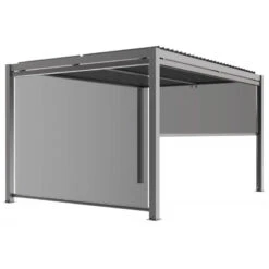 Store Latéral Gris Clair 270cm Pour Pergola Bioclimatique En Aluminium X-METAL
