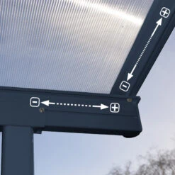 Toit De Terrasse 295x619cm En Aluminium Gris Et Polycarbonate 6mm SIERRA - Canopia By Palram -Abri De Jardin toit de terrasse 295x619cm en aluminium gris et polycarbonate 6mm sierra canopia by palram 4