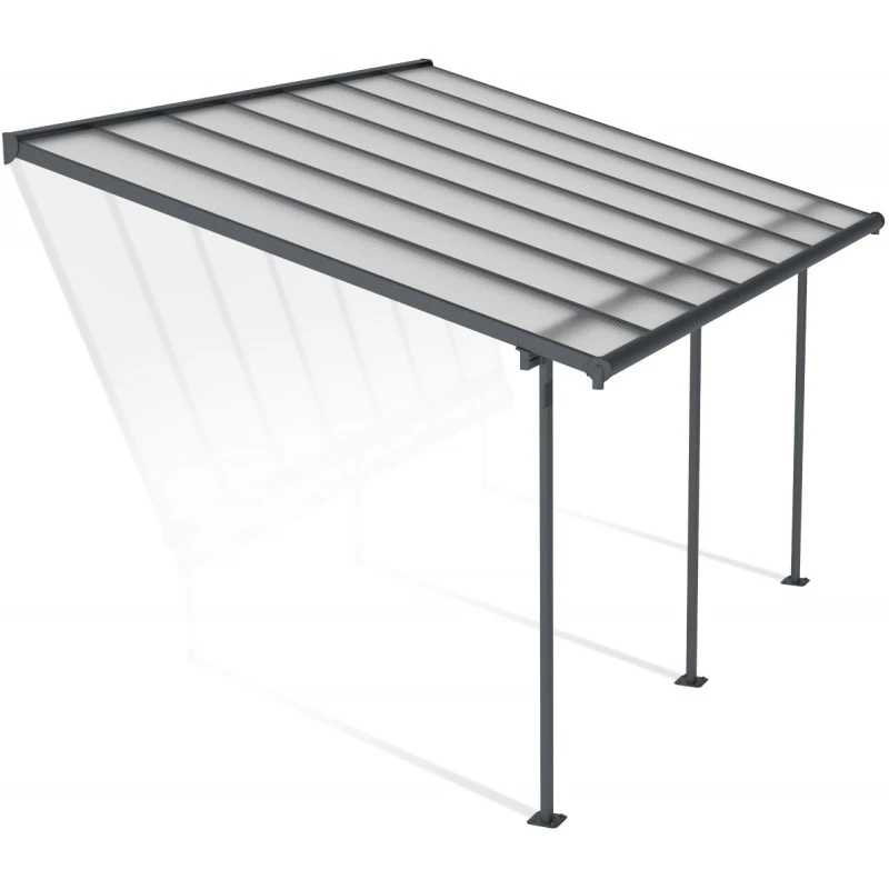 Toit De Terrasse 299x434cm En Aluminium Gris Et Polycarbonate 6mm SIERRA - Canopia By Palram 4 Toit De Terrasse 299x434cm En Aluminium Gris Et Polycarbonate 6mm SIERRA - Canopia By Palram – Image 2