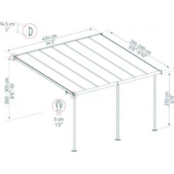 Toit De Terrasse 299x434cm En Aluminium Gris Et Polycarbonate 6mm SIERRA - Canopia By Palram 12 Toit De Terrasse 299x434cm En Aluminium Gris Et Polycarbonate 6mm SIERRA - Canopia By Palram -Abri De Jardin toit de terrasse 299x434cm en aluminium gris et polycarbonate 6mm sierra canopia by palram 4