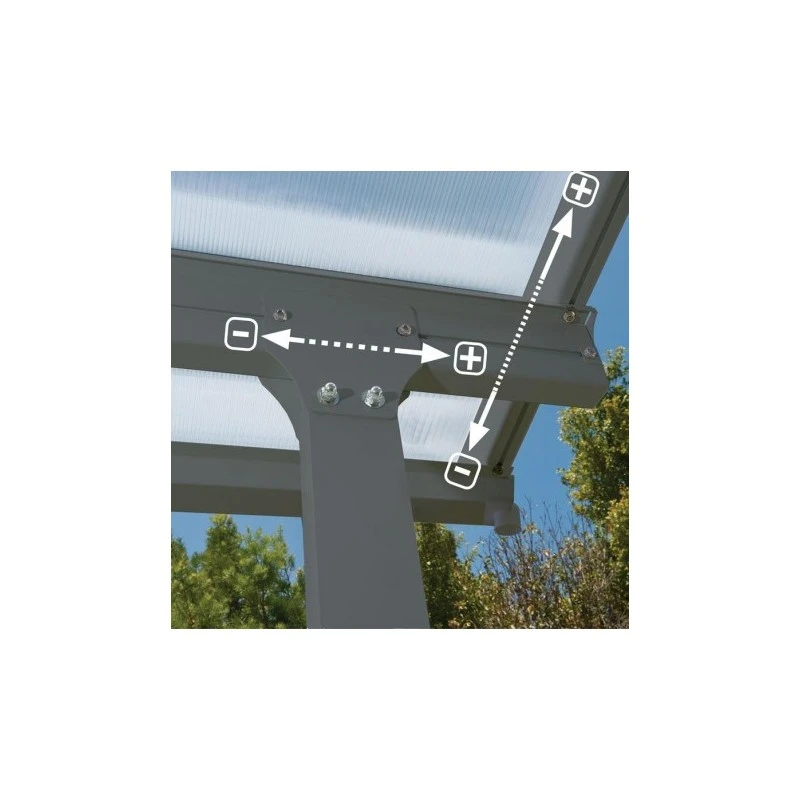 Toit De Terrasse 300x600cm En Alu Gris Anthracite Et Polycarbonate 8mm PATIO 4 Toit De Terrasse 300x600cm En Alu Gris Anthracite Et Polycarbonate 8mm PATIO – Image 2