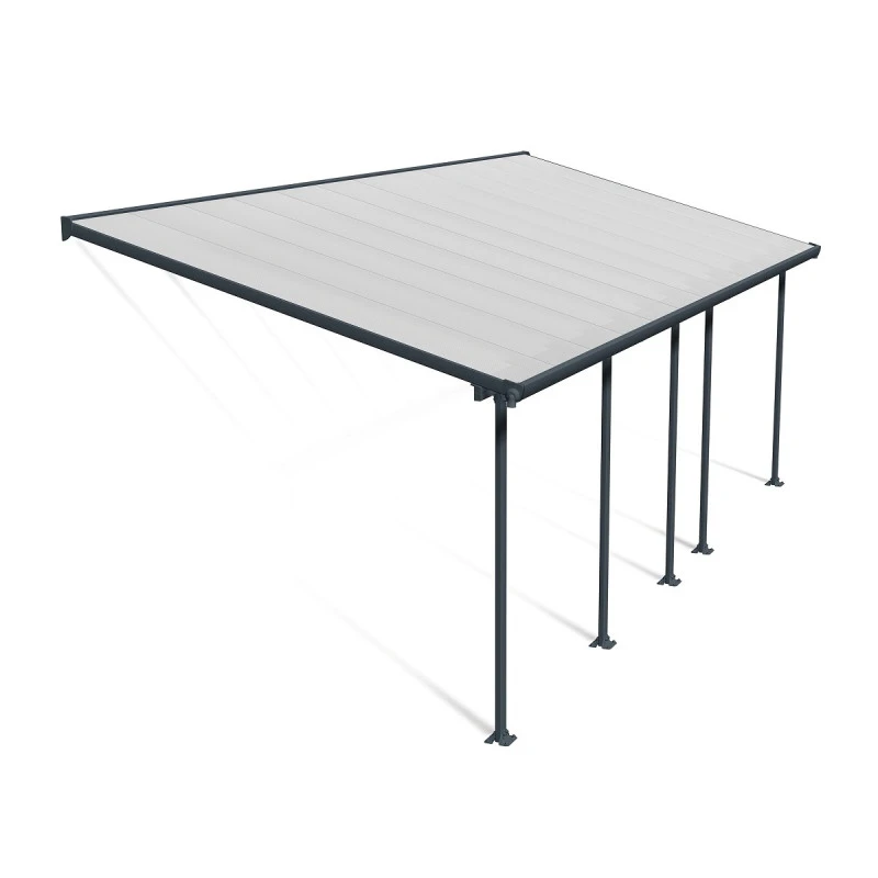 Toit De Terrasse 300x730cm En Aluminium Gris Et Polycarbonate 8mm FERIA - Canopia By Palram 4 Toit De Terrasse 300x730cm En Aluminium Gris Et Polycarbonate 8mm FERIA - Canopia By Palram â Image 2
