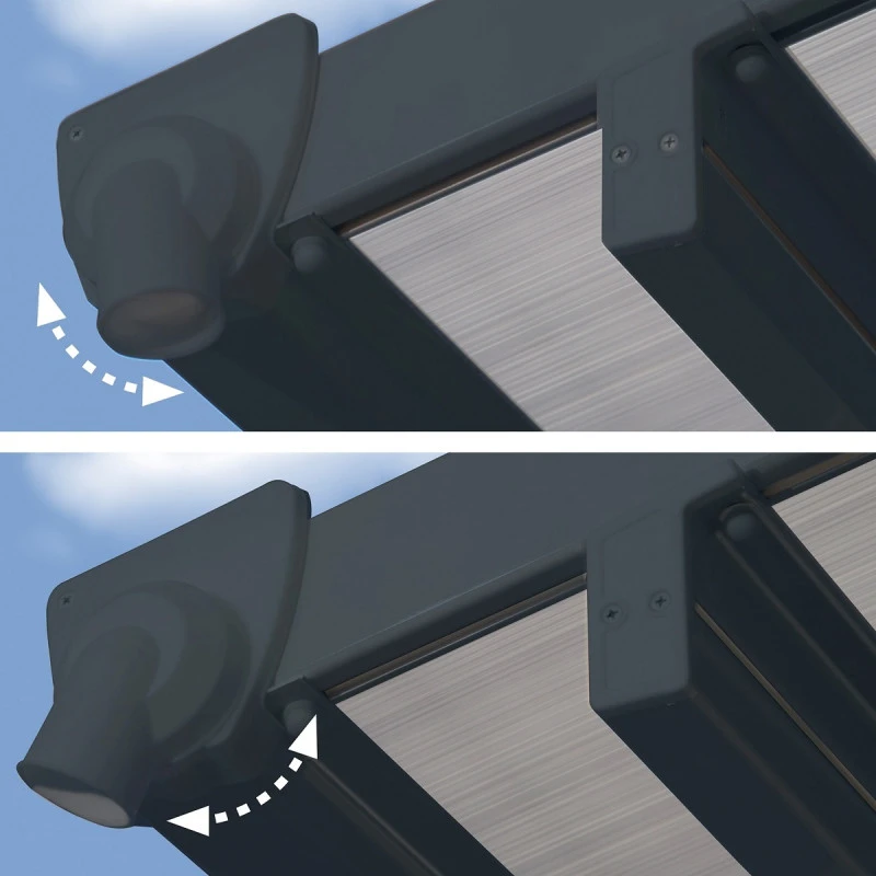 Toit De Terrasse 300x730cm En Aluminium Gris Et Polycarbonate 8mm FERIA - Canopia By Palram 8 Toit De Terrasse 300x730cm En Aluminium Gris Et Polycarbonate 8mm FERIA - Canopia By Palram â Image 6