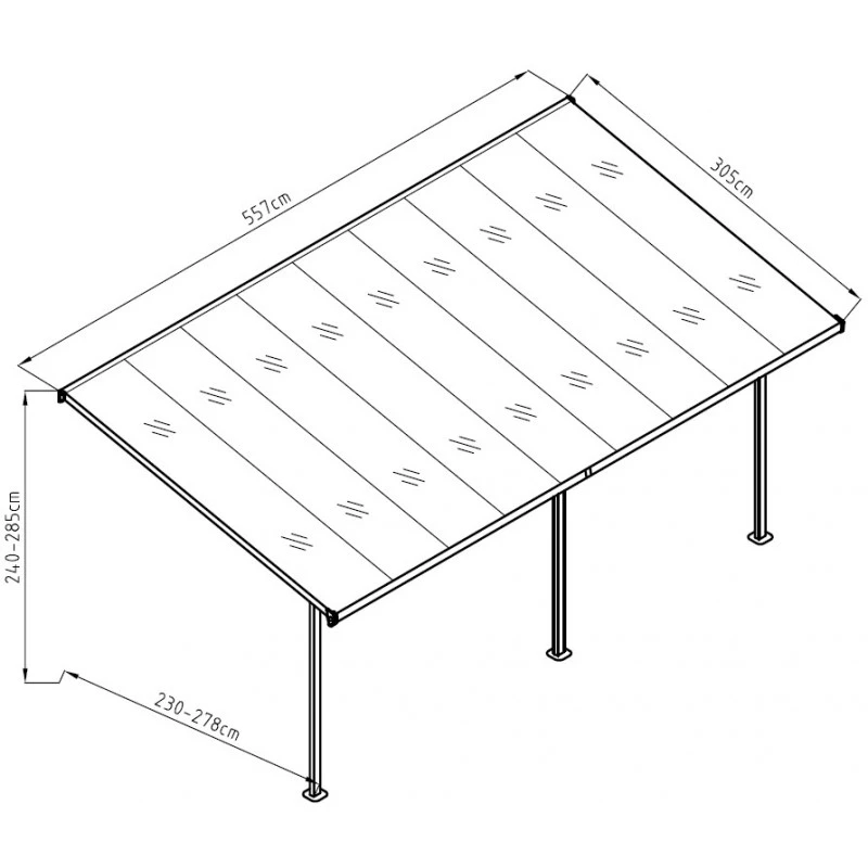 Toit De Terrasse Ajustable En Aluminium Laqué Blanc 3,05x5,57m X-METAL 5 Toit De Terrasse Ajustable En Aluminium Laqué Blanc 3,05x5,57m X-METAL – Image 3