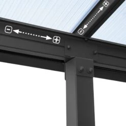 Toit De Terrasse En Aluminium Gris 3x6,10m + PC 16mm Olympia - Palram - Canopia -Abri De Jardin toit de terrasse en aluminium gris 3x610m pc 16mm olympia palram 4