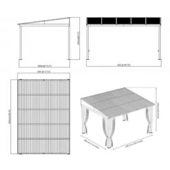 Tonnelle Adossée Portland 424x298cm En Aluminium Et Acier Galvanisé - SOJAG 11 Tonnelle Adossée Portland 424x298cm En Aluminium Et Acier Galvanisé - SOJAG -Abri De Jardin tonnelle adossee portland 424x298cm en aluminium et acier galvanise sojag 4