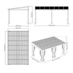 Tonnelle Adossée Portland 484x298cm En Aluminium Et Acier Galvanisé - SOJAG 11 Tonnelle Adossée Portland 484x298cm En Aluminium Et Acier Galvanisé - SOJAG -Abri De Jardin tonnelle adossee portland 484x298cm en aluminium et acier galvanise sojag 4