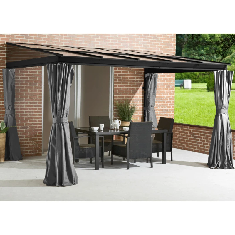 Tonnelle Adossée St. Barth 363x298cm En Aluminium Et Polycarbonate 8mm - SOJAG 3 Tonnelle Adossée St. Barth 363x298cm En Aluminium Et Polycarbonate 8mm - SOJAG
