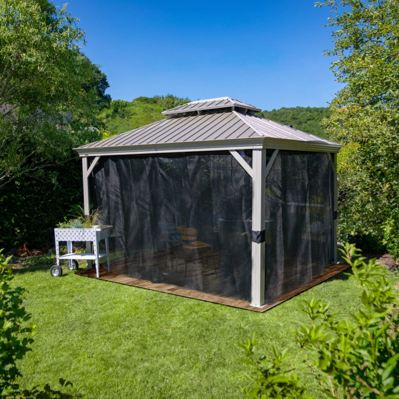 Tonnelle De Jardin Messina 298x363cm En Aluminium Thermolaqué Champagne– SOJAG 5 Tonnelle De Jardin Messina 298x363cm En Aluminium Thermolaqué Champagne– SOJAG – Image 3