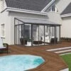 Véranda 300x425cm En Alu Gris Et Polycarbonate 8mm Sanremo - Palram - Canopia -Abri De Jardin veranda 300x425cm en alu gris et polycarbonate 8mm sanremo palram