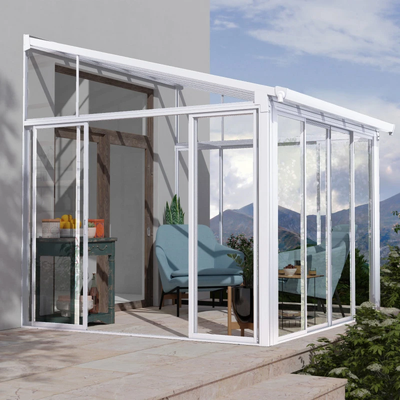 Véranda 300x305cm En Aluminium Blanc Et Polycarbonate 8mm Sanremo - Canopia By Palram 6 Véranda 300x305cm En Aluminium Blanc Et Polycarbonate 8mm Sanremo - Canopia By Palram – Image 4
