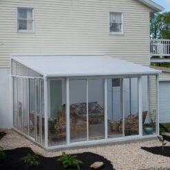 Véranda 400x425cm En Alu Blanc Et Polycarbonate 8mm Sanremo - Palram - Canopia -Abri De Jardin veranda 400x425cm en alu blanc et polycarbonate 8mm sanremo palram 4