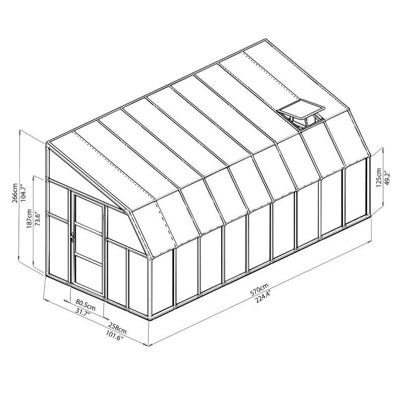 Véranda En PVC Et Polycarbonate Transparent 258x570cm Sun Room - Canopia By Palram 7 Véranda En PVC Et Polycarbonate Transparent 258x570cm Sun Room - Canopia By Palram – Image 5